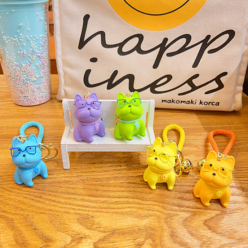 Wholesale Resin Glasses Method Dog Fighting Keychain